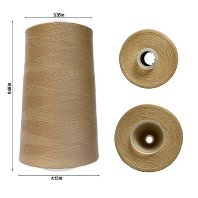 Jumbo Spool of Polyester Textured Sewing Thread fine Count for Serger / Overlock Machine 60/2 – 0.1mm Jumbo Spool Total Length : 25632 Yard. Weight: 1.1 Lbs