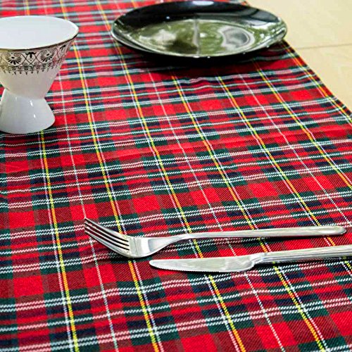 AAYU Tartan Plaid Table Runner 14 x 108 Inch Red Scottish for Everyday Party Wedding Settings