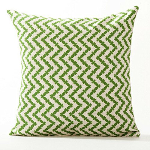 AAYU Feather Decorative Throw Pillow Covers 18 x 18 Inch Set of 4 Linen Cushion Covers for Couch Sofa Bed Home Decor (Unique Feathers Pattern)