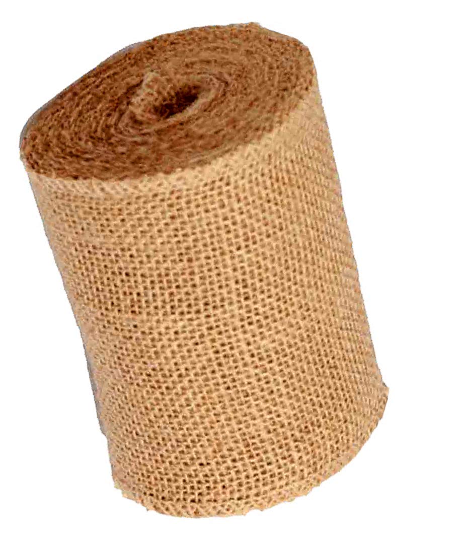 AAYU Natural Burlap Ribbon Rolls 4 Inches x 5 Yards Pack of 3 Organic Jute Ribbon for Crafts Gift Wrapping Wedding