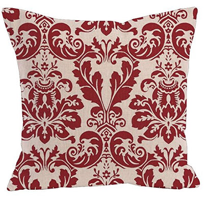 AAYU Red and Navy Decorative Throw Pillow Covers 20 x 20 Inch Set of 2 Linen Cushion Covers for Couch Sofa Bed Home Decor