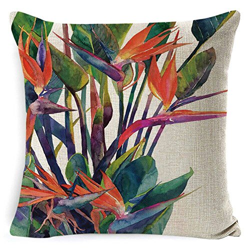 Leaf Printed Pillow Covers | Decorative pillow Covers Throw Pillow Covers | Linen Cushion Covers for Couch Sofa and bed