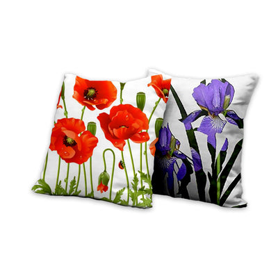 AAYU Floral Print Decorative Throw Pillow Covers 20 x 20 Inch Set of 2 Linen Cushion Covers for Couch Sofa Bed Home Decor