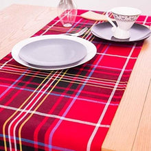 Load image into Gallery viewer, AAYU 9 feet Check Table Runners 108-inches Red and Black 14 x 108 Tartan Plaid Runner for Family Dinner or Gatherings, Indoor/Outdoor Use, Daily Use| Yarn Dyed High GSM Fabric (Red &amp; Black-3)