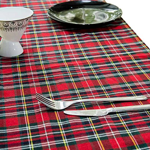 AAYU Tartan Plaid Table Runner 14 x 108 Inch Red Scottish for Everyday Party Wedding Settings