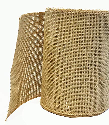 Natural Jute Burlap Ribbon Roll for Craft Decoration | Burlap Roll Jute | Jute Ribbon Roll - 6 Inches X 5 Yards Pack of 3