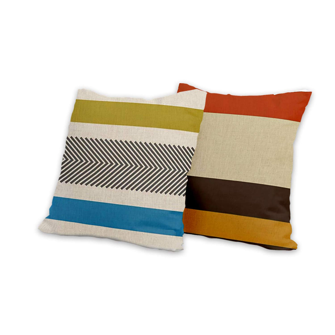 AAYU Striped Decorative Throw Pillow Covers 20 x 20 Inch Set of 2 Linen Cushion Covers for Couch Sofa Bed Home Decor