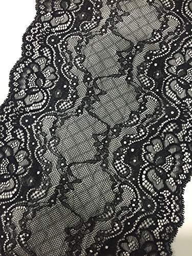 Black Floral lace 8.5 Inch X 5 Yards