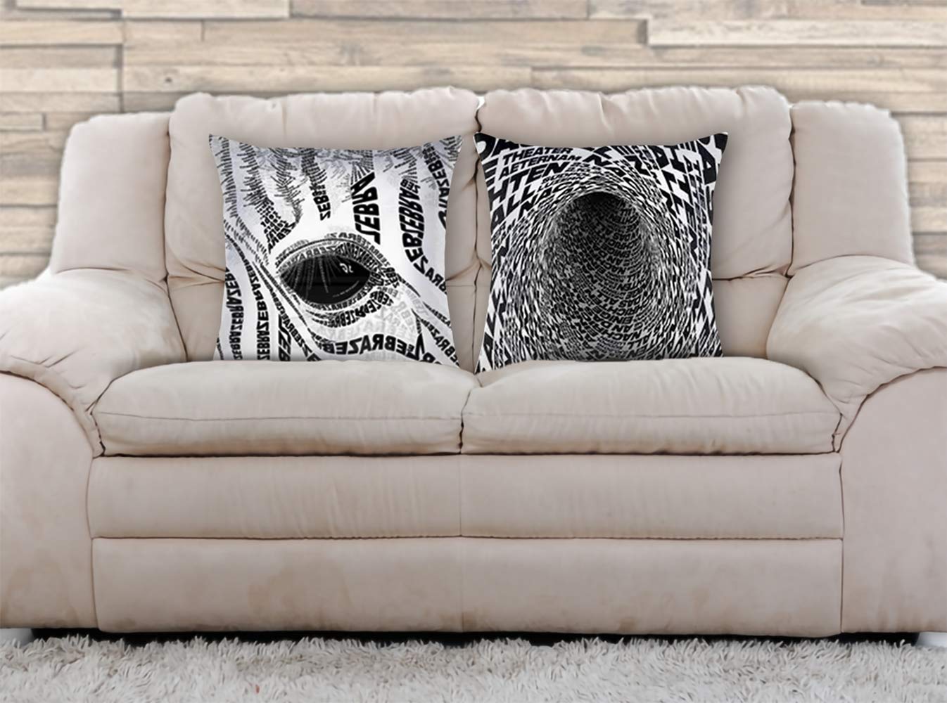 AAYU Black and White Zebra Decorative Throw Pillow Covers 18 x 18 Inch Set of 2 Linen Cushion Covers for Couch Sofa Bed Home Decor
