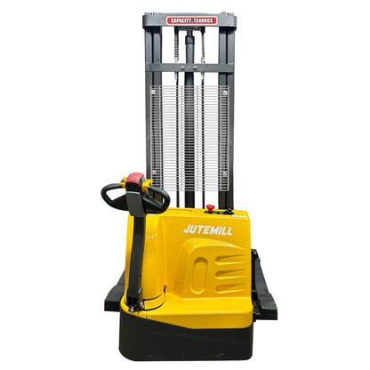 Fully Electric Power Drive Pallet Stacker with Straddle Legs 3300 lbs 138&quot; Lift