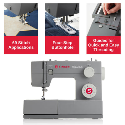 SINGER 4411 Heavy Duty Sewing Machine with 11 Built-in Stitches, Metal Frame and Stainless Steel Bedplate