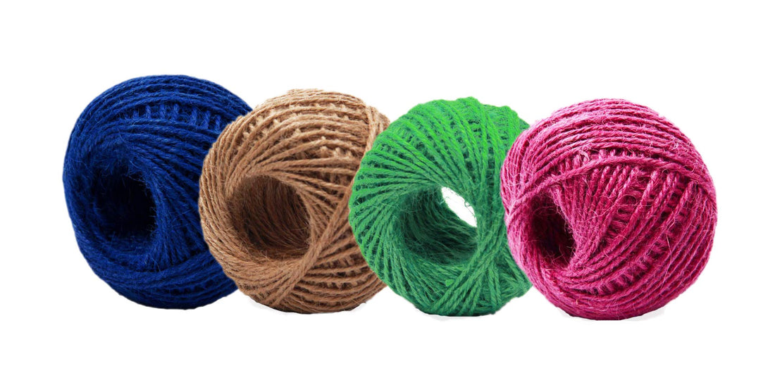 AAYU Colored Jute Twine Balls 3 Ply 150 Feet Natural Jute Yarn for Arts and Crafts Gift Wrapping Party Wedding Decorations (4 Pack)