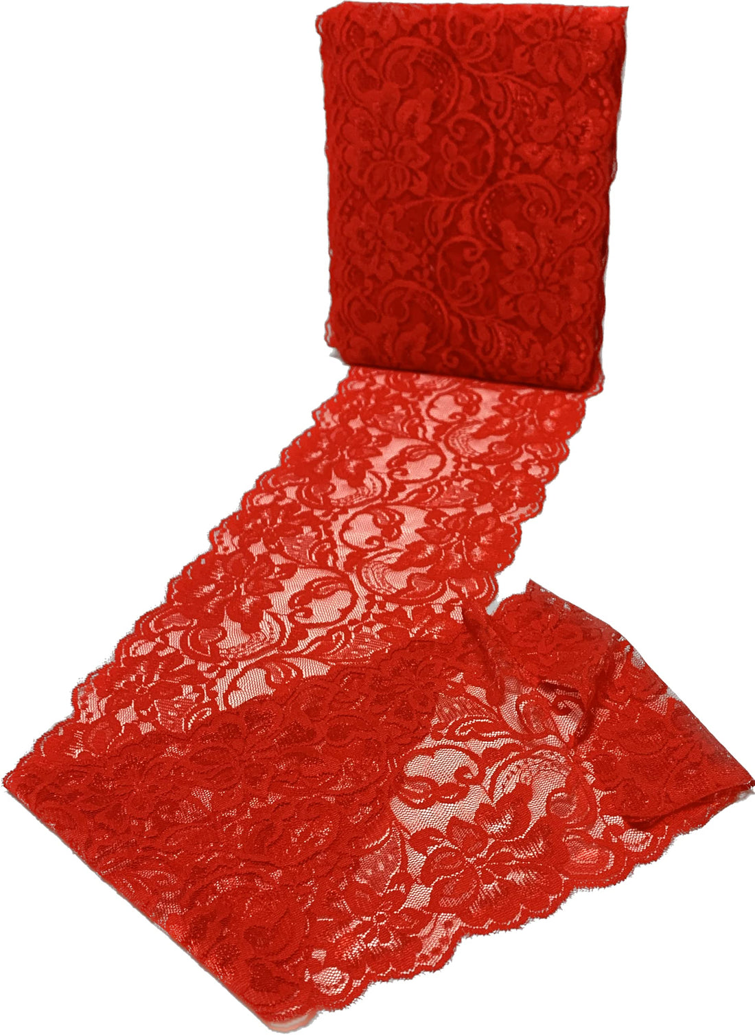 Red Floral Lace Ribbon Trim | 6 inch X 5 Yards | Perfect for DIY Decoration ,Craft, Project and Garment