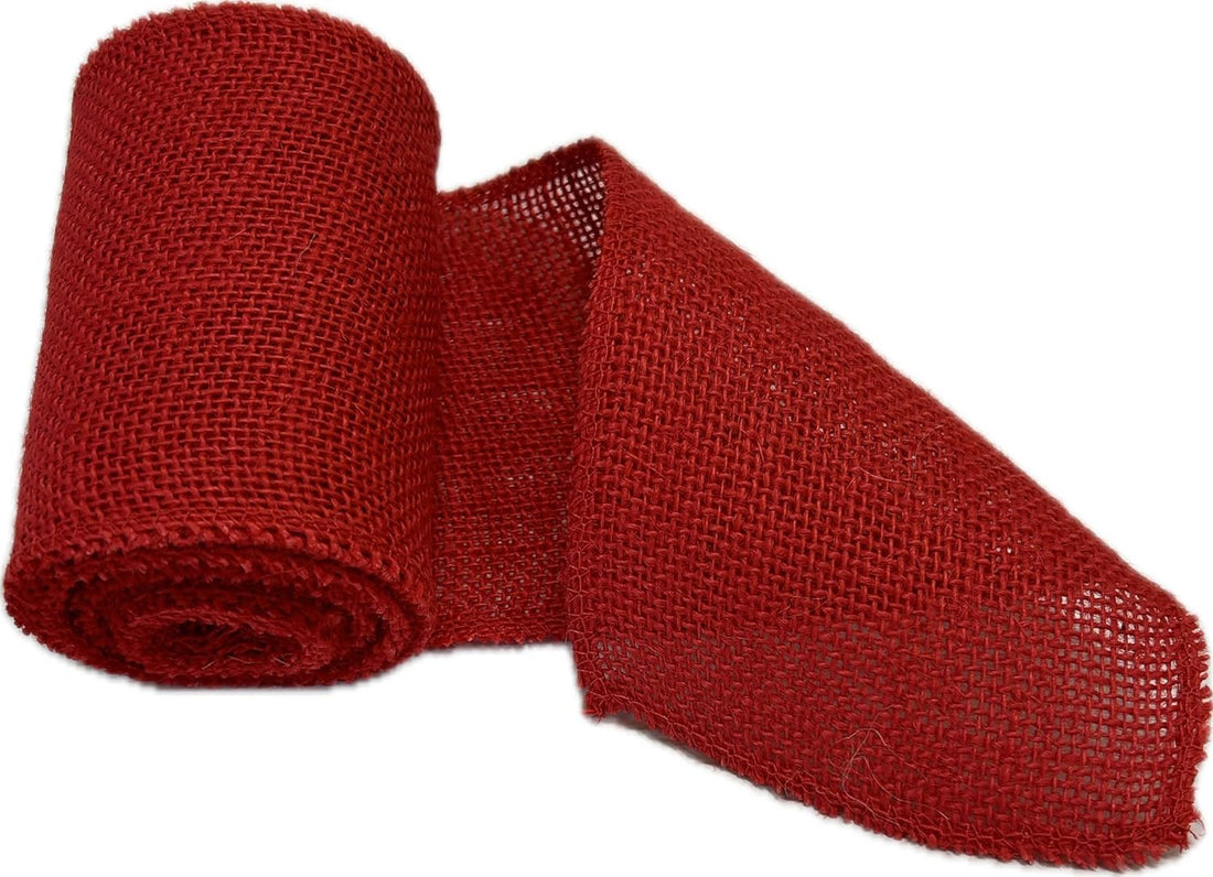 Premium red 5" Burlap Ribbon Rolls