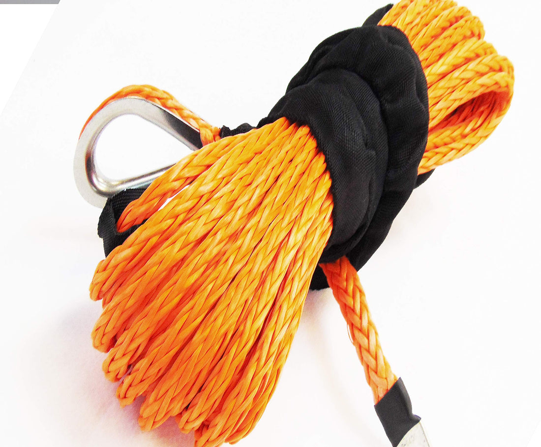 Jutemill 3/8" X 50 feet Synthetic Winch Rope, 3/8-50&