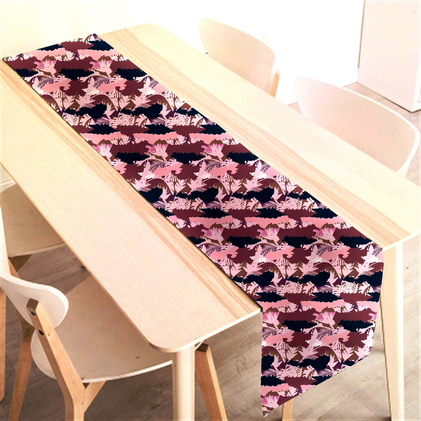 AAYU Pink Imitation Linen Table Runner 14 x 108 Inch Runner for Everyday, Dinner Party, Outdoor Dining, Events, Decor