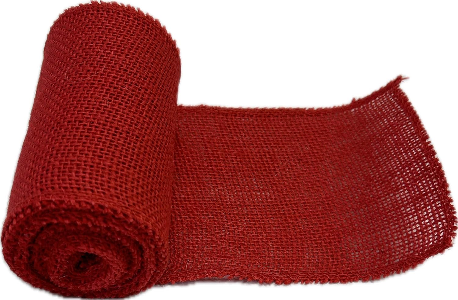 Red Burlap Wired Ribbon