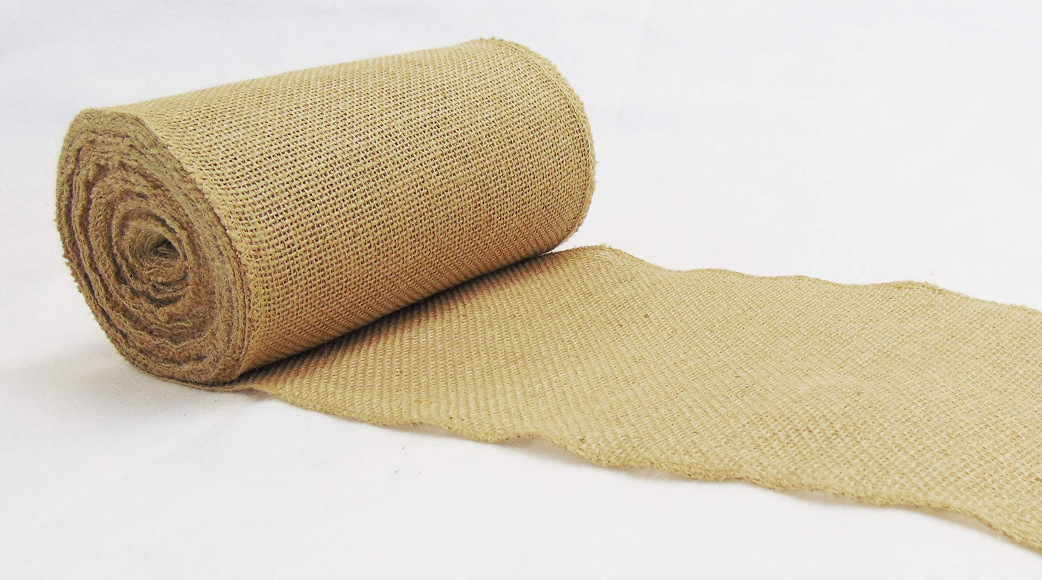 8 inch Wide by 60 feet Long Burlap Tree Plants wrap for Protection Ribbon | High Density Finished Edges Country Outdoor Table Runner