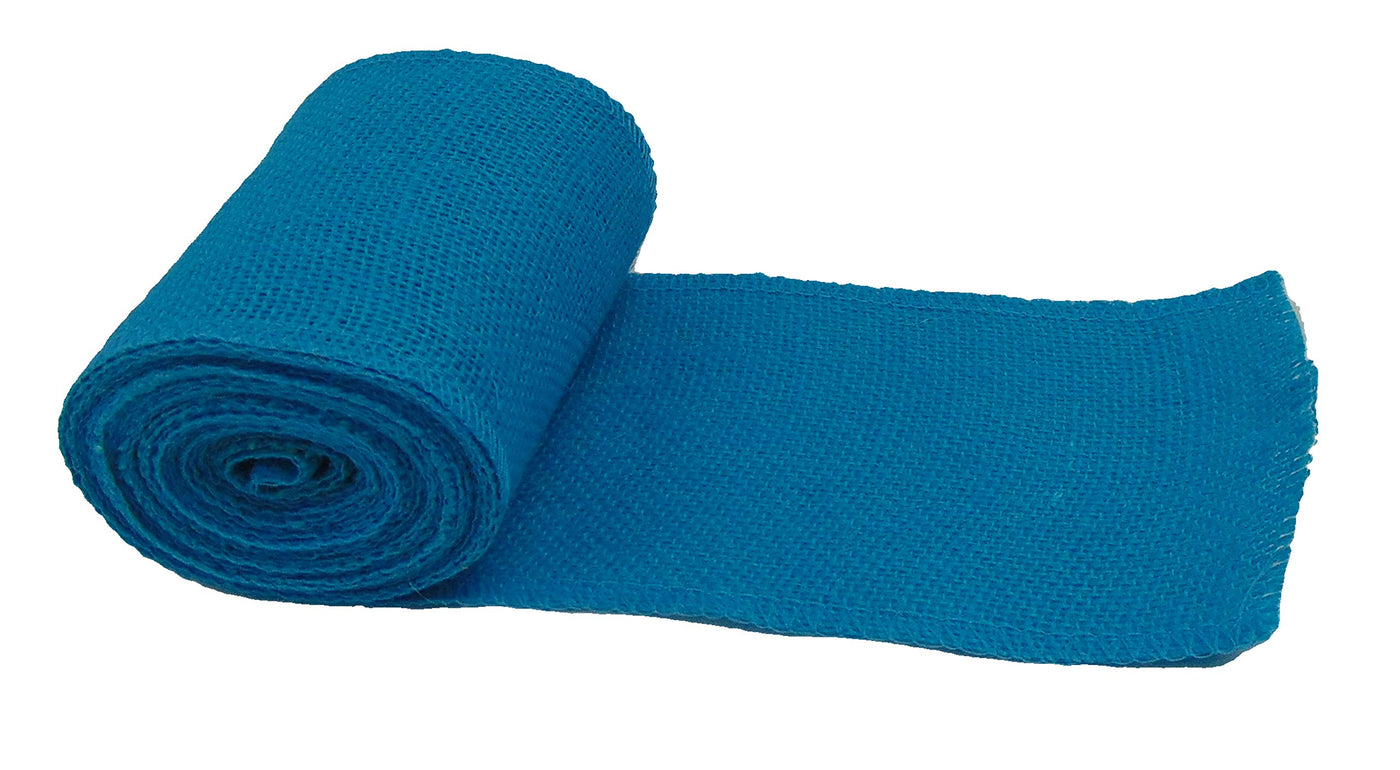 AAYU Burlap Ribbon Roll 3 Inches x 5 Yards Blue Jute Ribbon for Crafts Gift Wrapping Wedding