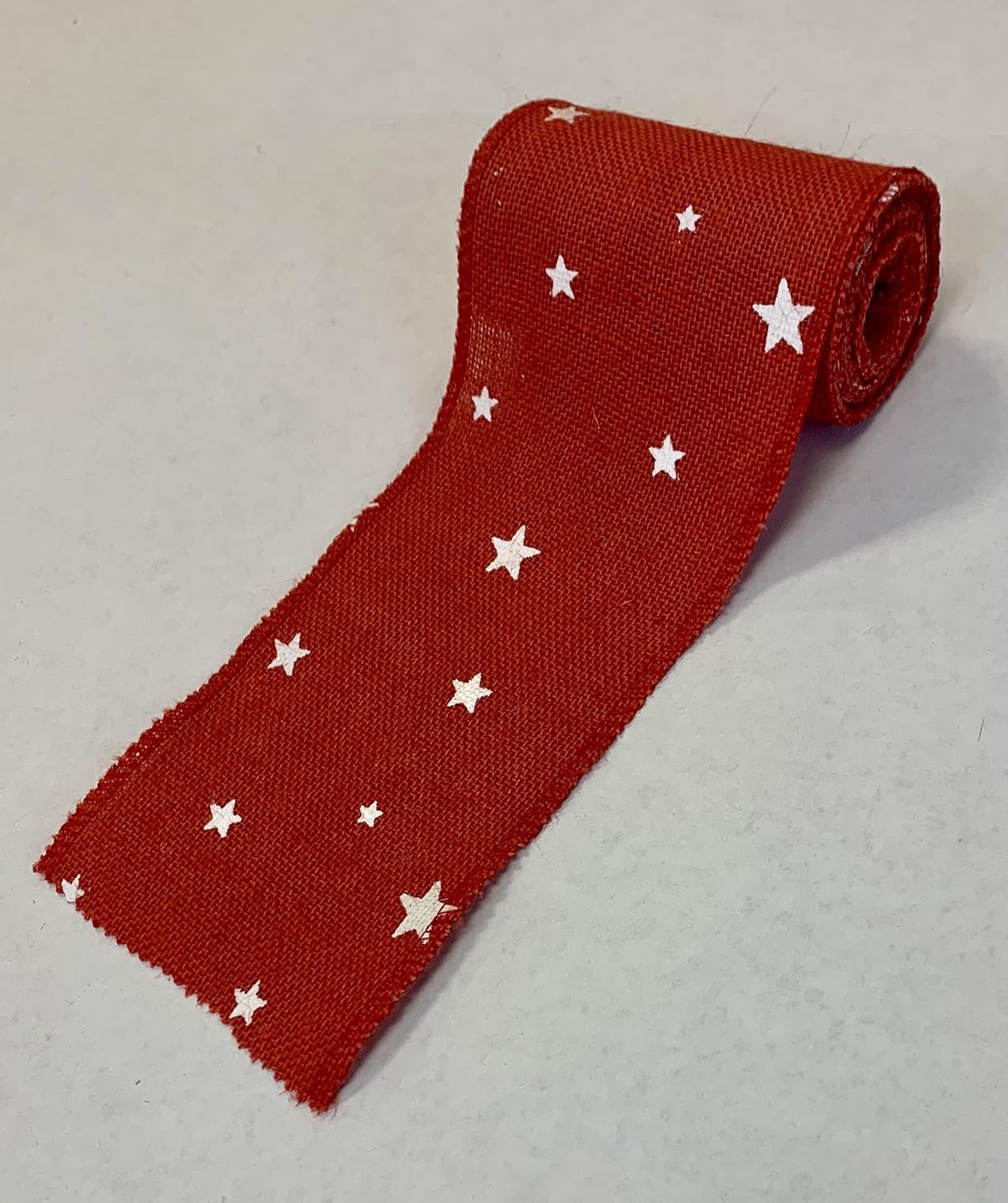 AAYU- 5 Inch X 15 Feet Red Burlap Ribbon Star Printed, Natural And Eco Friendly Product (Red Star, 5 Inch)