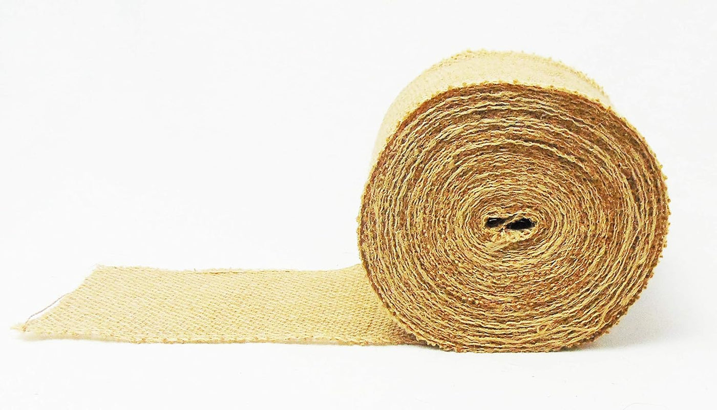 Burlap Jute Ribbon 5 inch x 30 feet Tight Weave and Finish Edges | Jute- Burlap Roll of 10 Yards Eco-Friendly, Natural Ribbon Rolls (Natural, 5 Inch 10 Yards)