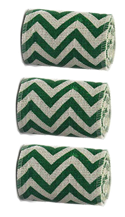 AAYU Natural Burlap Ribbon 2 Inch X 5 Yards Green and White Jute Ribbon for Crafts Gift Wrapping Wedding
