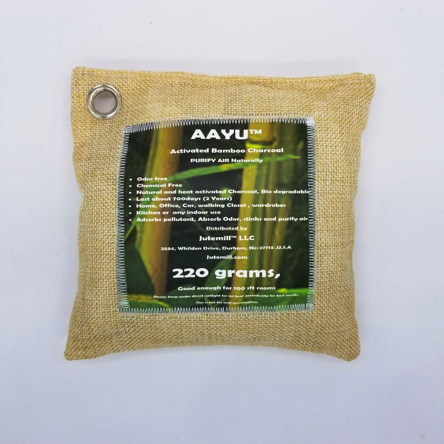 Air purifying bag consist of 100% Natural Activated Bamboo Charcoal