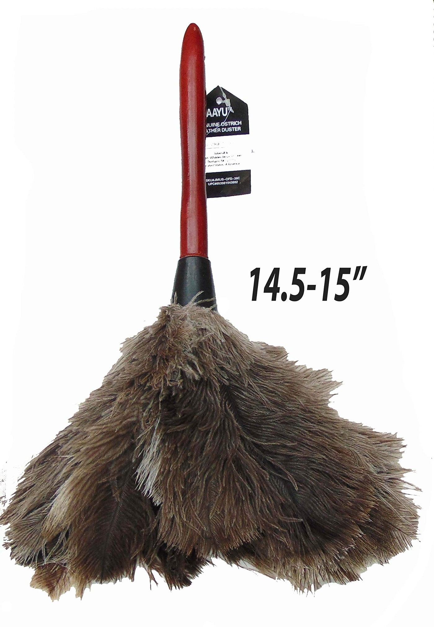 AAYU Premium Professional Feather Duster (36cm) | Feather Moping and Cleaning Accessories | Eco-Friendly Genuine Ostrich Feather Duster with Wooden Handle | Easy to Clean and Reuse