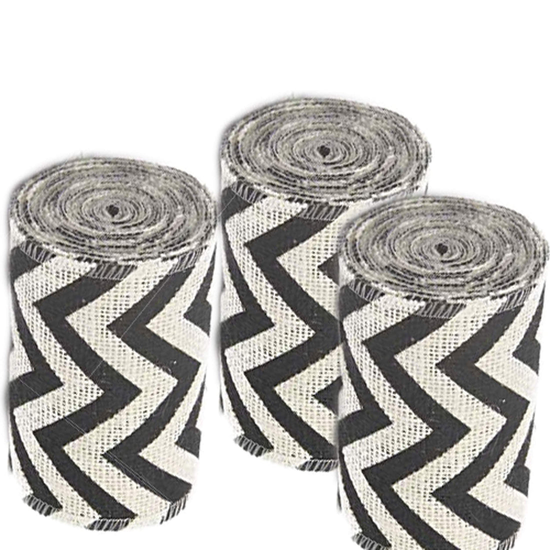 AAYU Natural Baurlap Ribbon 5 Inch X 5 Yards Black and White Jute Ribbon for Crafts Grit Wrapping Wedding