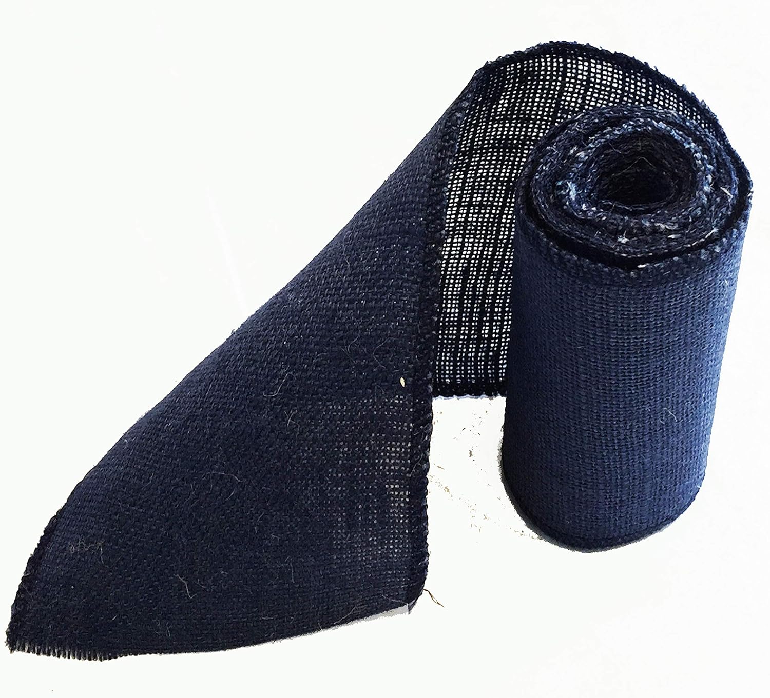 Navy Burlap Wired Ribbon