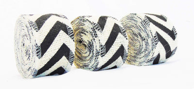 AAYU Natural Burlap Ribbon 2 Inch X 5 Yards Black and White Jute Ribbon for Crafts Gift Wrapping Wedding