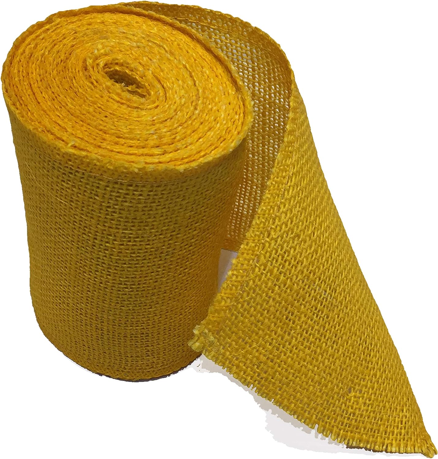 Yellow Burlap Ribbon - Finished Edge