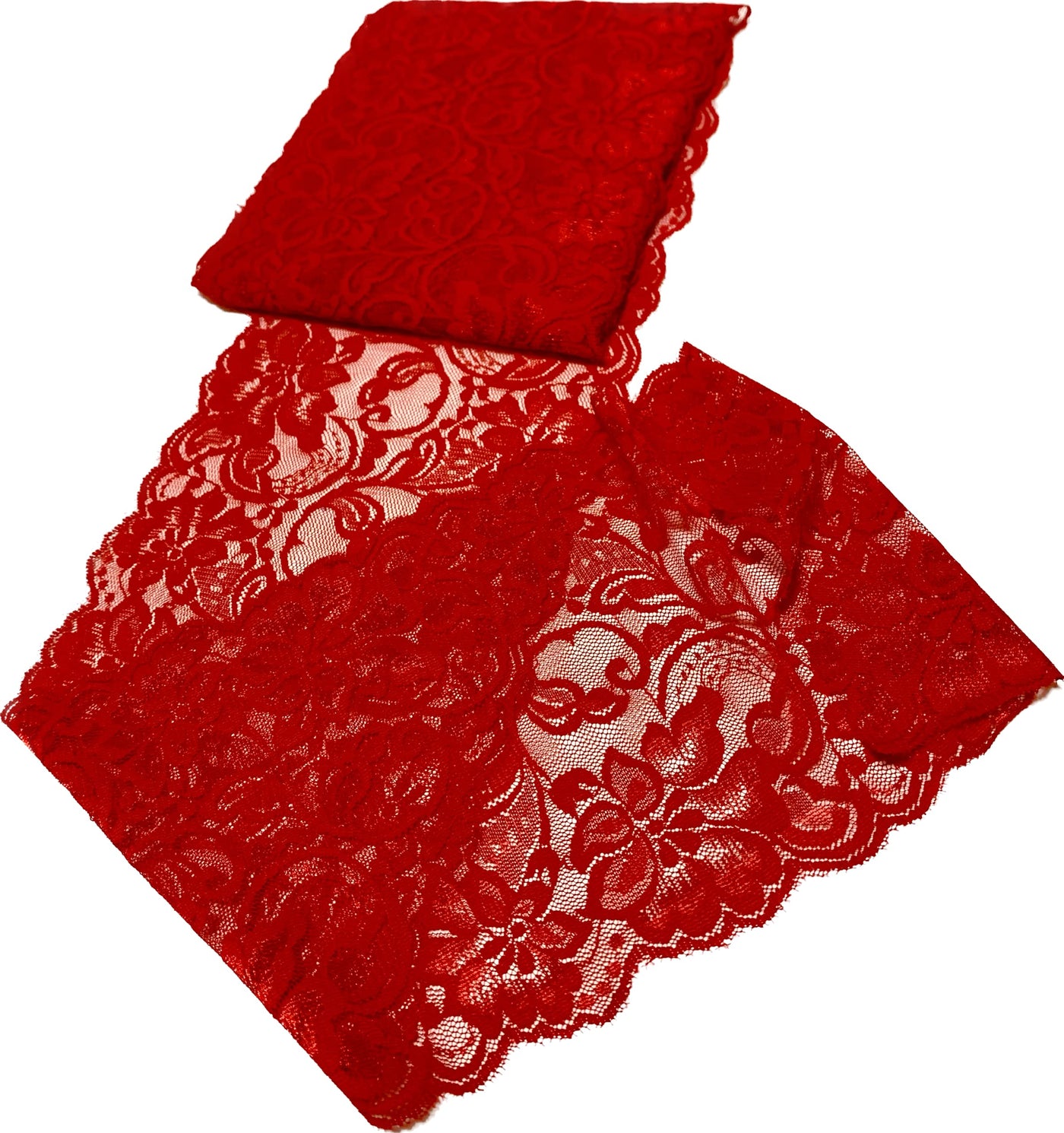 Red Floral Lace Ribbon Trim | 6 inch X 5 Yards | Perfect for DIY Decoration ,Craft, Project and Garment
