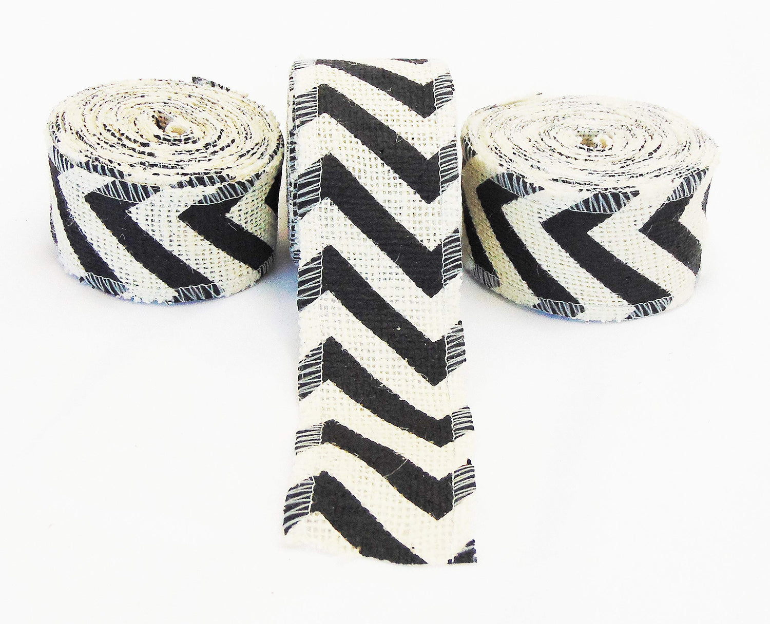 AAYU Natural Burlap Ribbon 2 Inch X 5 Yards Black and White Jute Ribbon for Crafts Gift Wrapping Wedding