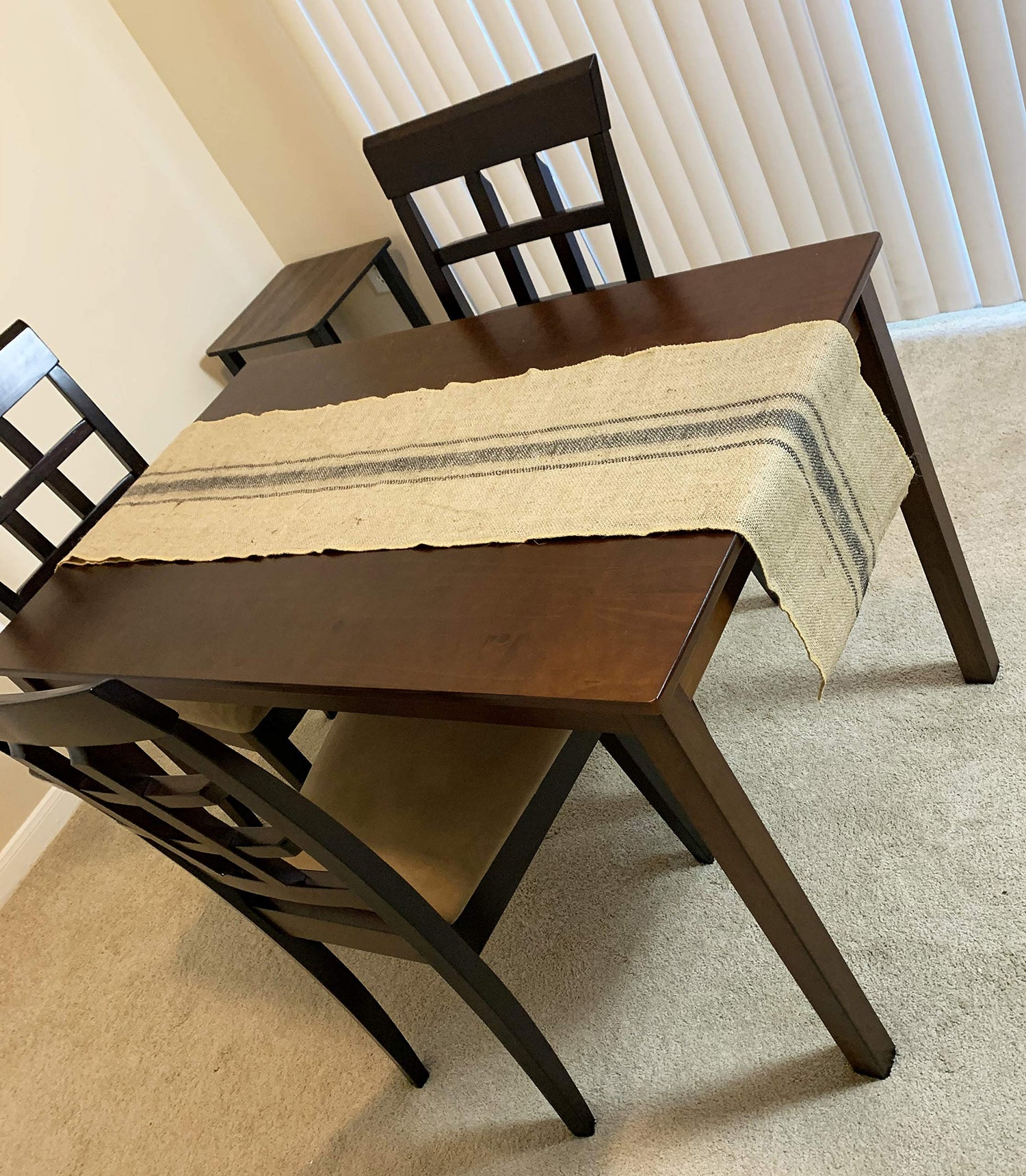 Burlap Jute Striped Table Runner | Burlap Rolls | Rustic Linen Table Runner burlap Style - Blue