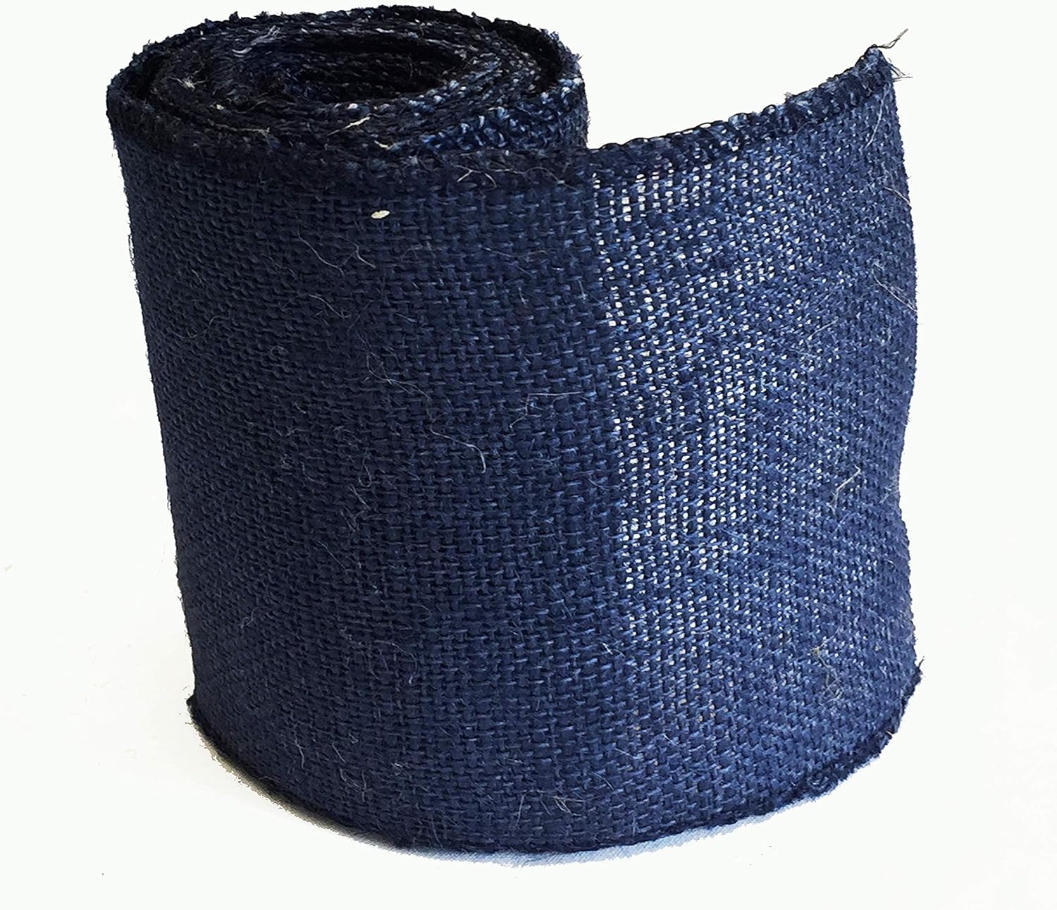 Navy Burlap Ribbon - Finished Edge