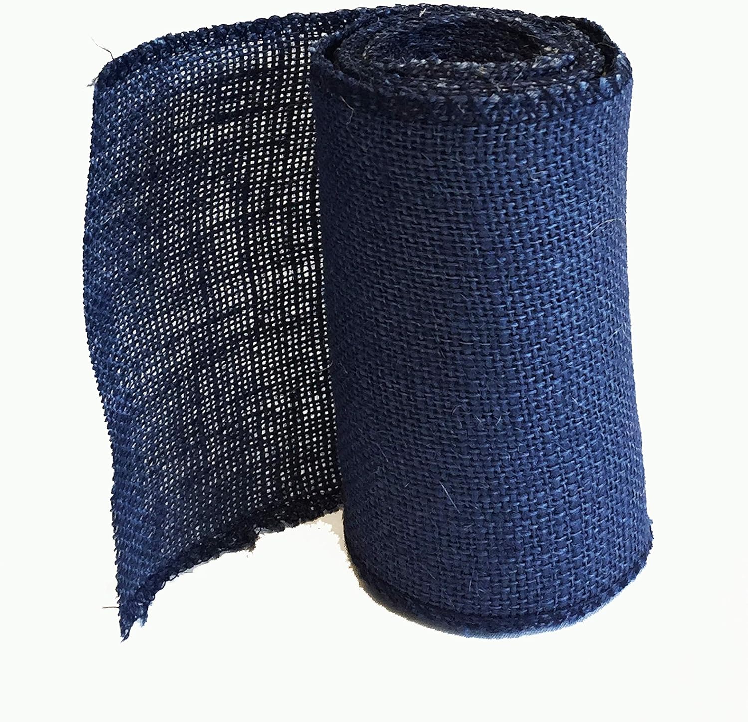 Navy Burlap Ribbon 5 Inch Natural Jute Burlap