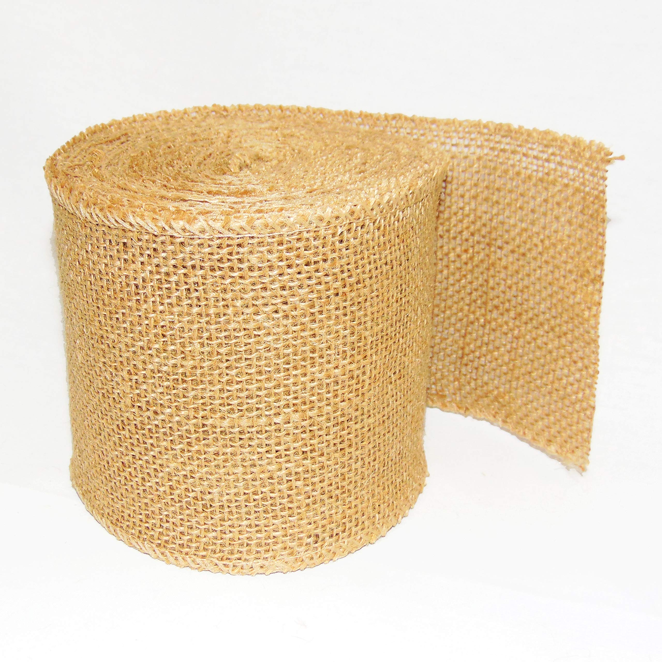 AAYU Natural Burlap Ribbon Roll 5 Inches x 10 Yards Organic Jute Ribbon for Crafts Gift Wrapping Wedding