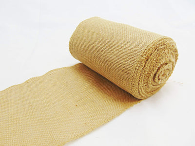 8 inch Wide by 60 feet Long Burlap Tree Plants wrap for Protection Ribbon | High Density Finished Edges Country Outdoor Table Runner
