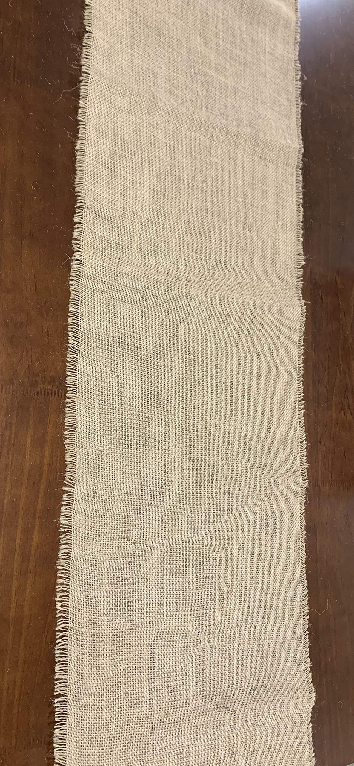 AAYU Burlap Table Runner with Natural Two Real Selvedge and Two Raw Edges 16 x 74 Inches Natural Jute Fabric Sheet for Home Party Event Wedding Decorations