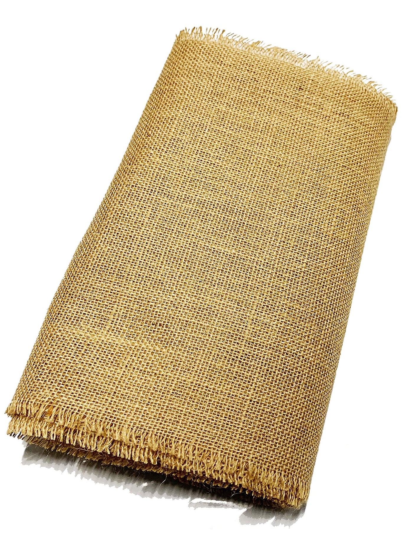 AAYU Burlap Table Runner with Natural Two Real Selvedge and Two Raw Edges 16 x 74 Inches Natural Jute Fabric Sheet for Home Party Event Wedding Decorations