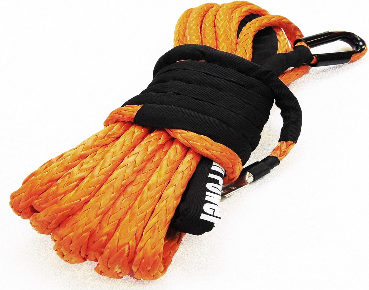Jutemill 3/8" X 50 feet Synthetic Winch Rope, 3/8-50' Cable line Truck Towing, Trailer, Boat Anchor, Rigging Off Road Recovery-Rope (Orange Colored)