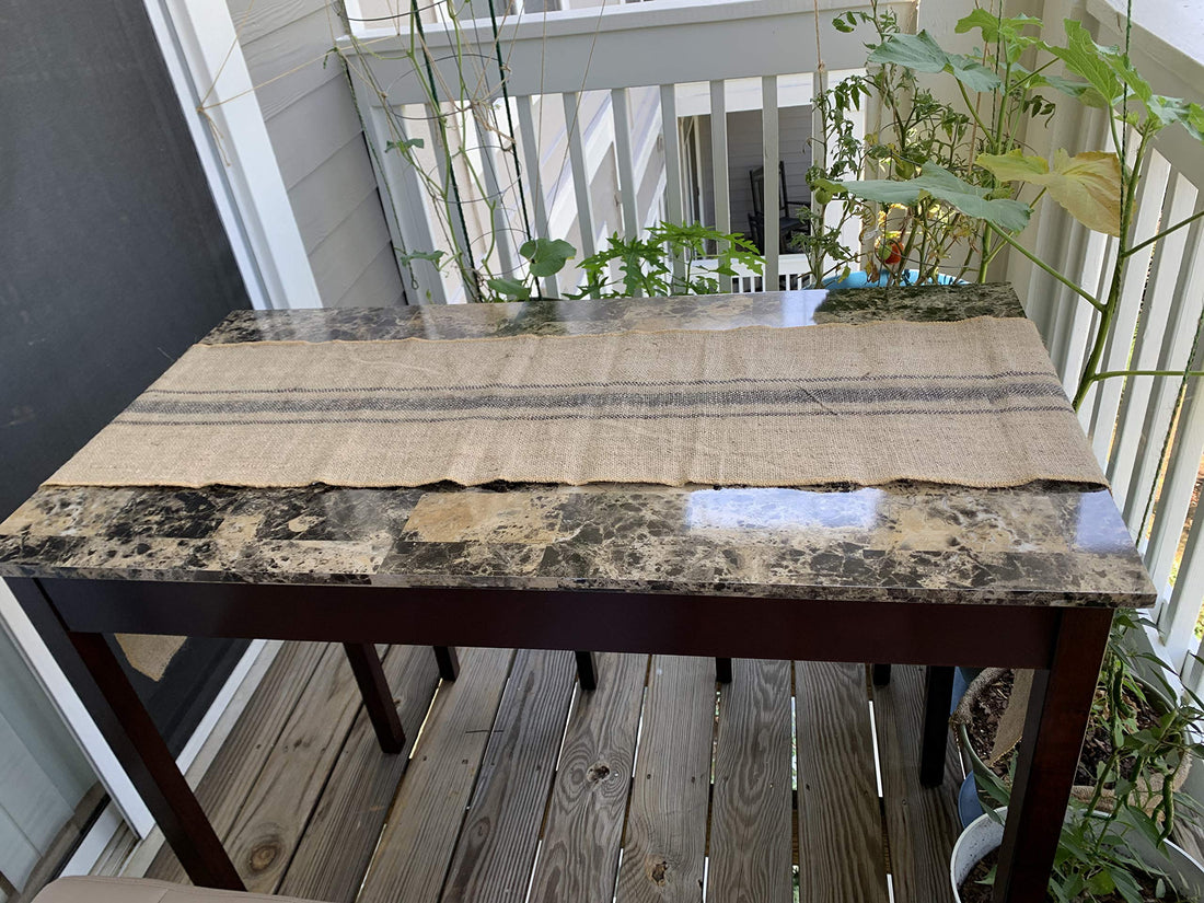 Burlap Stripe Table Runner | Striped Burlap Table Runner for Decoration | Burlap Table Runner Roll - Blue