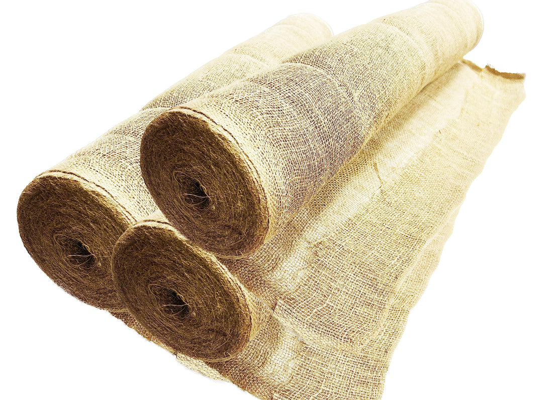 AAYU 30ft Burlap Fabric Liner Roll Premium Quality 40 inch x 10 Yards 7oz DIY Weed Barrier Eco-Friendly, Natural Jute Ribbon (30 ft)