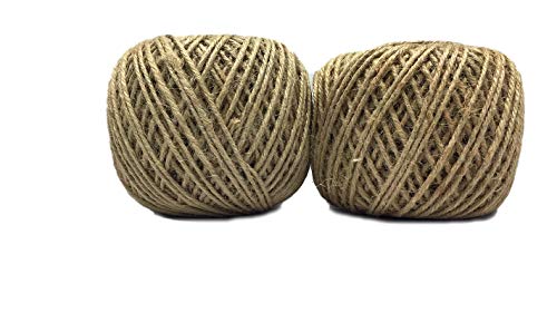 AAYU 2 Pack Jute Twine 3mm String | Thick 4Ply 680 Feet Total | Eco-Friendly Natural Brown Rope | for DIY, Arts and Craft Supplies, Gift Wrapping, Bundling, Gardening, Packing String Jutemill 