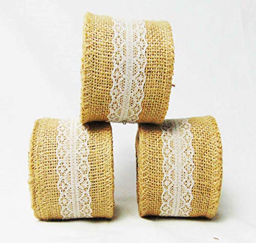  Burlap Ribbon with Lace Ribbon