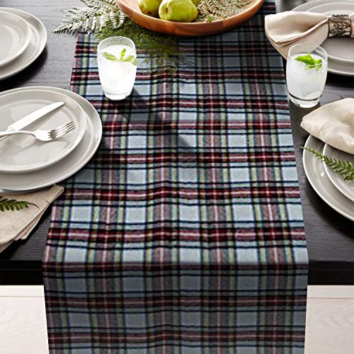 AAYU 9 feet Check Table Runners 108-inches Red and Black 14 x 108 Tartan Plaid Runner for Family Dinner or Gatherings, Indoor/Outdoor Use, Daily Use| Yarn Dyed High GSM Fabric (Red &amp; Black-3) Jutemill 