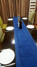 Load image into Gallery viewer, AAYU Blue Denim Table Runner Fall for Living Room Dinning Table Ideal for Parties Weddings Gathering and Daily Use Runner for Table (16 Inches X 108 Inches) Jutemill 
