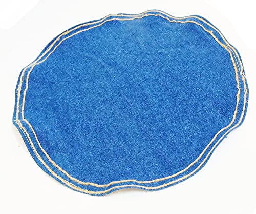 AAYU Blue Denim Table Runner Fall for Living Room Dinning Table Ideal for Parties Weddings Gathering and Daily Use Runner for Table (16 Inches X 108 Inches) Jutemill 