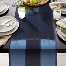 Load image into Gallery viewer, AAYU Blue Table Runner Fall with Embroidery for Parties Wedding Gathering Ideal Denim Runner for Dinning Table Kitchen Table Bed Runner (14 Inches X 72 Inches) Jutemill 

